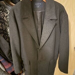 Abercrombie & Fitch Dark Gray Wool Coat